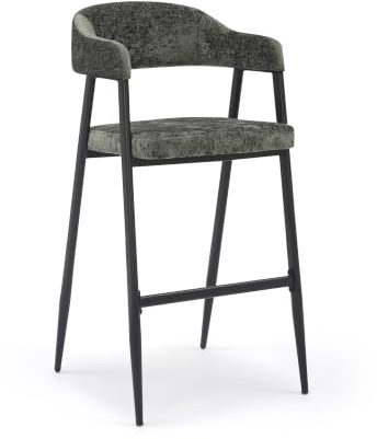 Fabric Dark Green Breakfast Bar Stools Set of 2 - Green Bar Stool for Kitchen Counter, Kitchen Stools with Backs, Island Chairs, Barstool Set of 2 - RENATA
