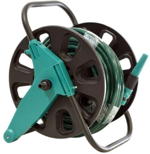 Suinga Chariot porte-tuyau avec tuyau Ø12,5 mm 15 m avec lance | Chariot d'arrosage avec tuyau et lance | Jardin et plantes | Support pour tuyau avec roues et accessoires