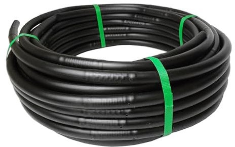 50 Drip Line Irrigation Hose Pipe 16mm – Built-in 2L/H Drippers Every 33cm – Pressure Compensating, UV-Resistant, Precise Watering for Gardens, Vegetables, Orchards & Rows