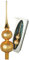 Christbaumspitze Satin Gold glänzend mit Dekor, 30 cm in hochwertiger Geschenkbox
