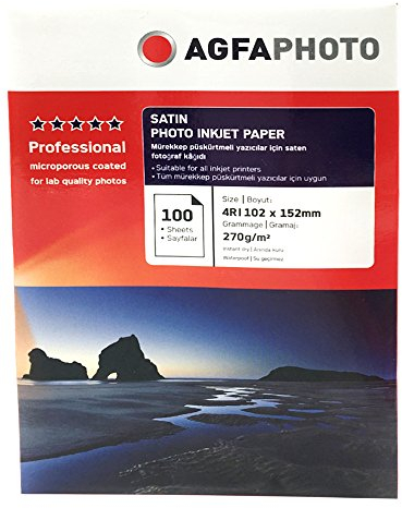 AgfaPhoto AP260100A6S Tintenstrahl-Fotopapier 10x15 100 Blatt 260Gr satiniert