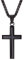 U7 Kette mit Kreuz Herren Halskette Anhänger mit Schwarz Emaille Lateinisch Kreuz Anhänger für Herren Halskette Schwarz Kruzifix Kette Edelstahl Simpel Latin KreuzKette Christen Schmuck für Jahrestag