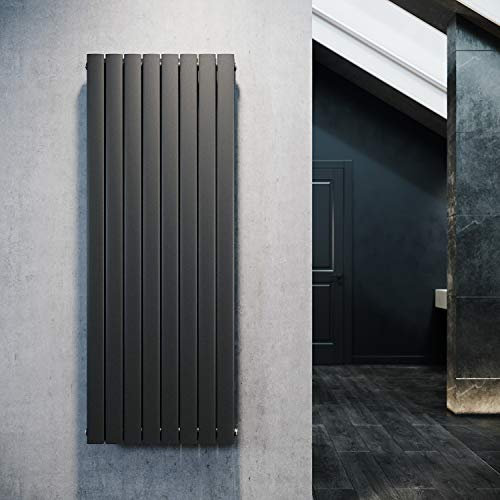 ELEGANT Design - Termosifone piatto Antrazit, a doppio strato, per bagno, salotto, termosifone, verticale