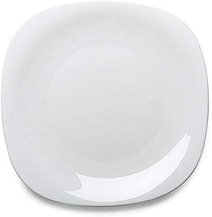 Set da 6 Pezzi Piatti in Vetro Opale Bianco Bormioli Parma quandrato (Piatti Frutta 20cm)