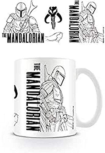 Star Wars The Mandalorian - Tazza in ceramica, 11 oz / 315 ml (Line Art)