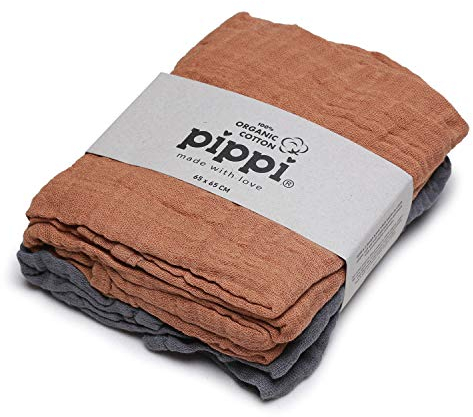 Pippi Unisex Baby 4er Pack Stoffwindeln, Spucktücher, Kuscheltücher oder Windeltücher, Geeignet Badebekleidungsset