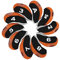 Hybrid Club Head Cover, 10Pcs Waterproof Club Iron Head Covers Putter Set Protector Case Golf Club Covers Club Head Covers Head Covers (Black&Orange)