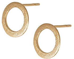Pernille Corydon Ohrringe Damen Gold Small Open Coin Ohrstecker Silber vergoldet - E169g