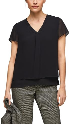 s.Oliver Damen Bluse – Chiffon, V-Ausschnitt, Regular Fit