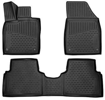 Element Passgenaue Premium 3D Gummimatten Fussmatten passend für Volkswagen iD.3, 2020-2024, 3 TLG, Schwarz
