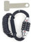 KRASER KR723B Candado Mosquetón Casco Moto, Cerradura Combinación 4 Digitos Más Fuerte, Adaptador T y Cable Seguridad, Compacto Accesorio Antirrobo Universal para Casco Moto Bicicleta Chaqueta