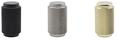 Natural Goods Berlin Design Möbelgriffe ZYLINDER gebürstet Möbelknöpfe Metall Möbelknauf Türgriff Schränke Kommode Sideboard Küchenfront Schubladen Wandhaken inkl. Montagezubehör (10, Schwarz)