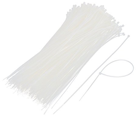 Ruilogod Nylon-Netz-Kabel-Verpackungs-Zip Tie Schnur Bügel 4mmx300mm 500 Stück weiß