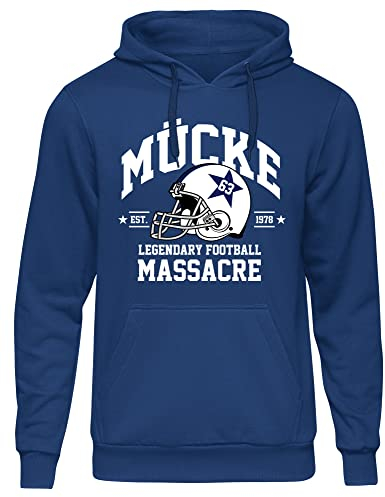 UGLYSHIRT Mücke 63 Herren Kapuzenpullover | Football Hoodie Kult Weltkulturerbe Pullover | M2 Blau (XL)