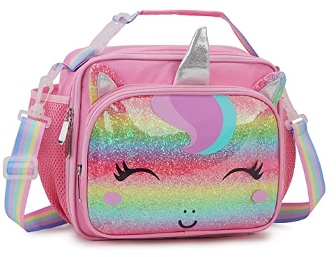 Große Lunchbox für Kinder, IIsolierte Lunchtasche für Mädchen, Jungen, Teenager, Kleinkinder Süße Schultasche mit Schultergurt,VX VONXURY