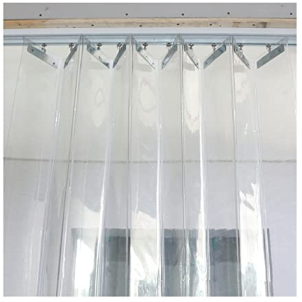 PVC-Streifenvorhang, 1,6 mm Dicke Push-Pull-Falttür-Ersatzstreifen, wasserdichter transparenter Rollladen für Küchenkühlraum-Lagertür, benutzerdefinierte Größe (Color : 1.6mm, Size : 1.8X2M)