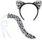 XEPST Tier Leopard Kostüm Set, Leopardenohren und Schwanz Set mit Leoparden Stirnband und Schwanz für Tierkostüm Cosplay Geburtstagsparty Zubehör Halloween Kostüm Kostüm Partyzubehör, Schwarz