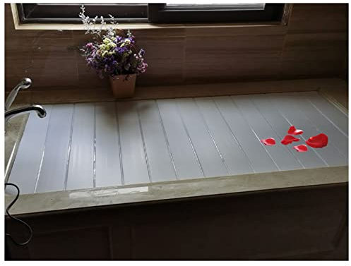 badewannenablage badewannenabdeckung Faltbare aus PVC-Kunststoff, weißes Badewannentablett, staubdichtes Brett, multifunktionaler, isolierter Rollladendeckel für Zuhause, Badezimmer, SPA-ERL