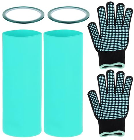 PATIKIL Silicone Sublimation Tumblers Sleeve Kit, Heat Resistant Seamless Tumblers Wrap for 20 Oz Sublimation Blank Cups with Glove Tape, Green