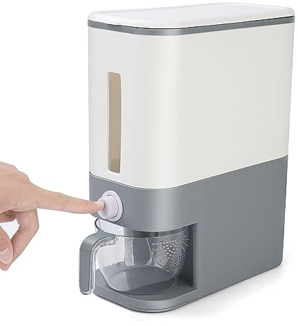 Youyijia Rice Storage Container 10Kg Moisture-Proof Rice Dispenser Storage Container Airtight Cereal Dispenser with Measuring Cup - Insect-Proof Dry Food Container for Home and Kitchen