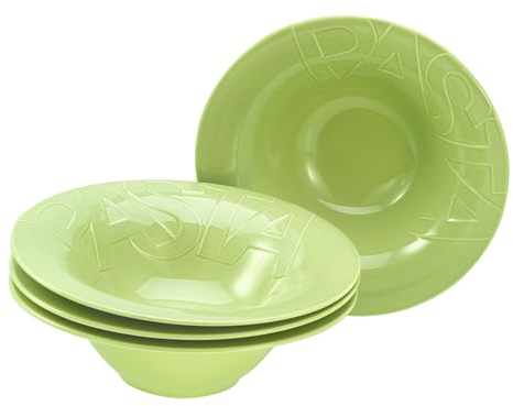 Creatable, 21671, Serie Gourmet, 4-teiliges Geschirrset, Pastateller Set aus Porzellan, spülmaschinen- und mikrowellengeeignet, Made in Europe