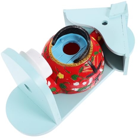 KONTONTY Outdoor Bird Nest Box for Garden Wall Mounted Parakeet Budgie Cockatiel Breeding Box Sturdy Material Decorative Bird House