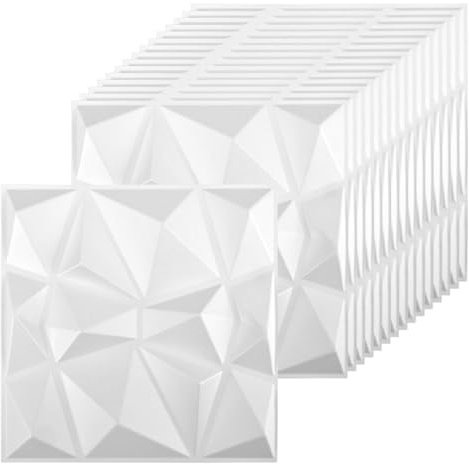 33 Pièces Panneaux Muraux 3D,30cmx30cm PVC Panneau 3D Mural Papier Peint Autocollant Mural Plaque Murale 3D,Panneaux 3D pour Plafond,Panneaux Muraux Décoratifs pour Cuisine Chambre Salle de Bain Salon