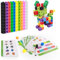 LHOEST Steckwürfel Grundschule 119 Stück Number Blocks Toy Steckwürfel Mathe Rechenwürfel Spiel Activity Kinder Zahlenblock Spielzeug ab 3 4 5 6 7 8 Jahren Montessori Rechenwürfel mit 18 Karte