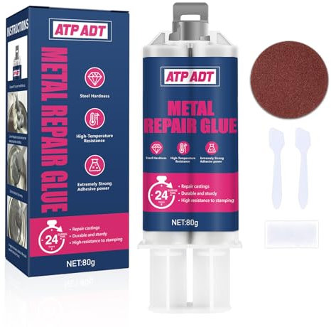 80g Metal Repair Glue - Heavy Duty Epoxy Adhesive for Metal to Metal, Plastics, Stainless Steel, Aluminum Alloy - High Temperature Heat Resistant - Ideal for DIY Crafting