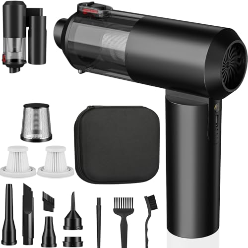 JUGVOLX Handheld Vacuum Cleaner Battery Wireless, 16000Pa Mini Car Vacuum Cleaner Strong, 4-in-1 Portable Car Vacuum Cleaner with HEPA Filter, for Car, Home, Office