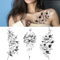 Temporäre Tattoos Erwachsene, 3 Blätter Lange Blumen Rebenblätter Pflanze Tattoo für Frauen, 3D Rose Schwarze Klebetattoos, Wasserfeste Tattoo Aufkleber Arm & Taille & Fuß, Persönlichkeit Fake Tattoos