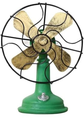 Amosfun Oscillating Vintage Fan Plastic Standing Fan Retro Table Top Fan Model Antique Household Fans Desk Top Fan Old Fashion Classic Green