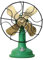 Amosfun Oscillating Vintage Fan Plastic Standing Fan Retro Table Top Fan Model Antique Household Fans Desk Top Fan Old Fashion Classic Green