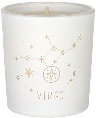 ORIGINALWAX Duft Kerze Sternzeichen Jungfrau (Virgo) aus Soja Wachs Weiß Handgemacht Duftkerzen Himbeere im Glas Tierkreiszeichen Vegan Candle 180g Geschenkidee 40 Stunden Brennen