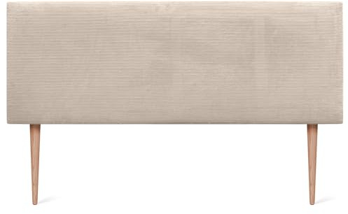 DHOME Kopfteil aus einfarbigem Cord mit Beinen hohe Qualität modernes gepolstertes Kopfteil Luxus-Bett gepolstertes Schlafzimmer (Beige, 160 cm)