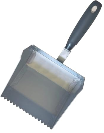 DPFCYBS Large Stainless Steel Serrated Trowel Mason Plastering Tool Square Tooth Spatula Tool Tile Paving Wall Construction Tools(Size:150mm)