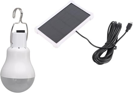 Topyond Tragbare Solar-LED-Glühbirne, wiederaufladbar, solarbetriebene Glühbirne für Outdoor, Wandern, Angeln, Camping, Solarleuchte mit Panel, tragbare LED-Lampe für Camping-Zelt