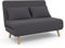 IDMarket - Sofá convertible Romeo cama supletoria 2 plazas 120 x 190 cm Tela Gris Antracita