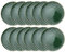 UOEKCS 12 pcs Green Charger Plates, 13 Inch Plastic Round Dinner Charger Plates for Wedding Party, Christmas, Tabletop Decor.
