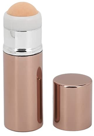 Ölabsorbierender Vulkan-Gesichtsroller, 2-in-1-Gesichtsöl-absorbierender Roller, Doppelköpfiger Grundierungspinsel, Vulkanstein-Ölkontrollroller (Kaffee)