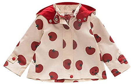 Generico Bambina 16 Anni Puffer Jacket Neonato 1 Anno Giacca antipioggia con stampa di cartoni animati per neonati e neonati, cappotti invernali, abiti esterni Chiodo Pelle Uomo (Red, 12-18 Months)