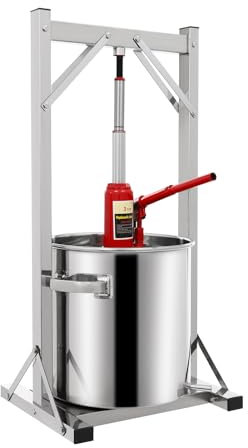 Cutycaty Obstpresse Weinpresse Apfelpresse 22L Edelstahl Spindelpresse, Obstpresse Manuell Beerenpresse Manuell Presse Traubenpresse mit Hydraulik, Weinpresse Obstpresse Saftpresse, 3T Druck