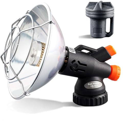 QUTBAG Tragbarer Gasheizer, Mini-Camping-Gasheizer mit Feuerkraft-Regelventil, Outdoor-Heizofen mit Aufbewahrungsbox, zum Wandern, Angeln, Picknick A