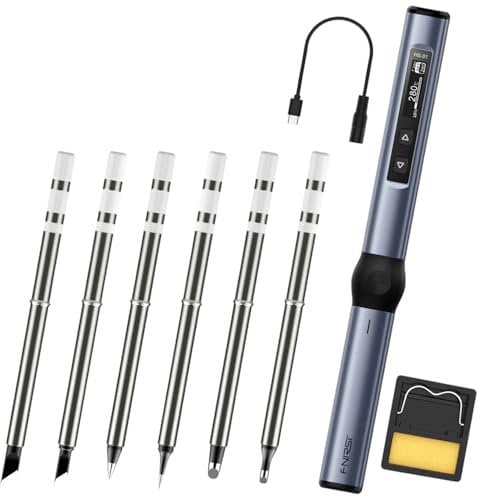 HS-01 Smart Electric Soldering Iron/Base Set+6 Soldering Tips/Blue