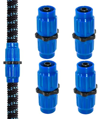 Lot de 4 Kits de Réparation pour Tuyau d'Arrosage Extensible - Connecteurs Double Canal Femelles et Mâles