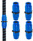 Lot de 4 kits de réparation de tuyau d'arrosage extensibles - Accessoires de réparation de tuyau d'arrosage double canal - Connecteurs femelles mâles compatibles avec tuyau d'arrosage extensible de
