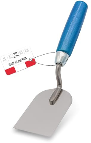 WERKFIT Profi Gipserkelle aus Edelstahl 60mm - Gipserspachtel Rostfrei - Maurerkelle mit Holzgriff - Stukkateurkelle Made in Österreich (60mm)