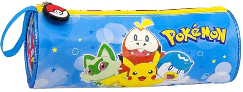 Clondo Astuccio Tombolino Per Bambini, Per Pokemon Fan – Portapenne Scuola Bambino e Bambina – 21x8 cm – Chiusura Zip – Poliestere Resistente – Gadget Ufficiale – Idea Regalo