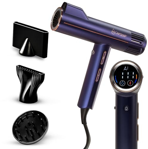 H2O GlamHair Hair Dryer with AI Technology - Lightweight Travel Blow Dryer with Diffuser - Fast Drying, Anti-Frizz Hairdryer for All Hair Types