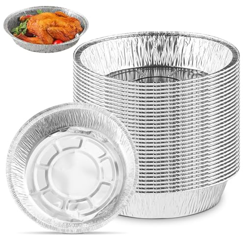Grill Aluschalen, Alu Grillschalen, Alu Tropfschalen, Grillschalen Aluminium Einweg, Aluminiumfolie Schalen Behälter für Backen, Braten, Kochen (50, 6 Zoll)